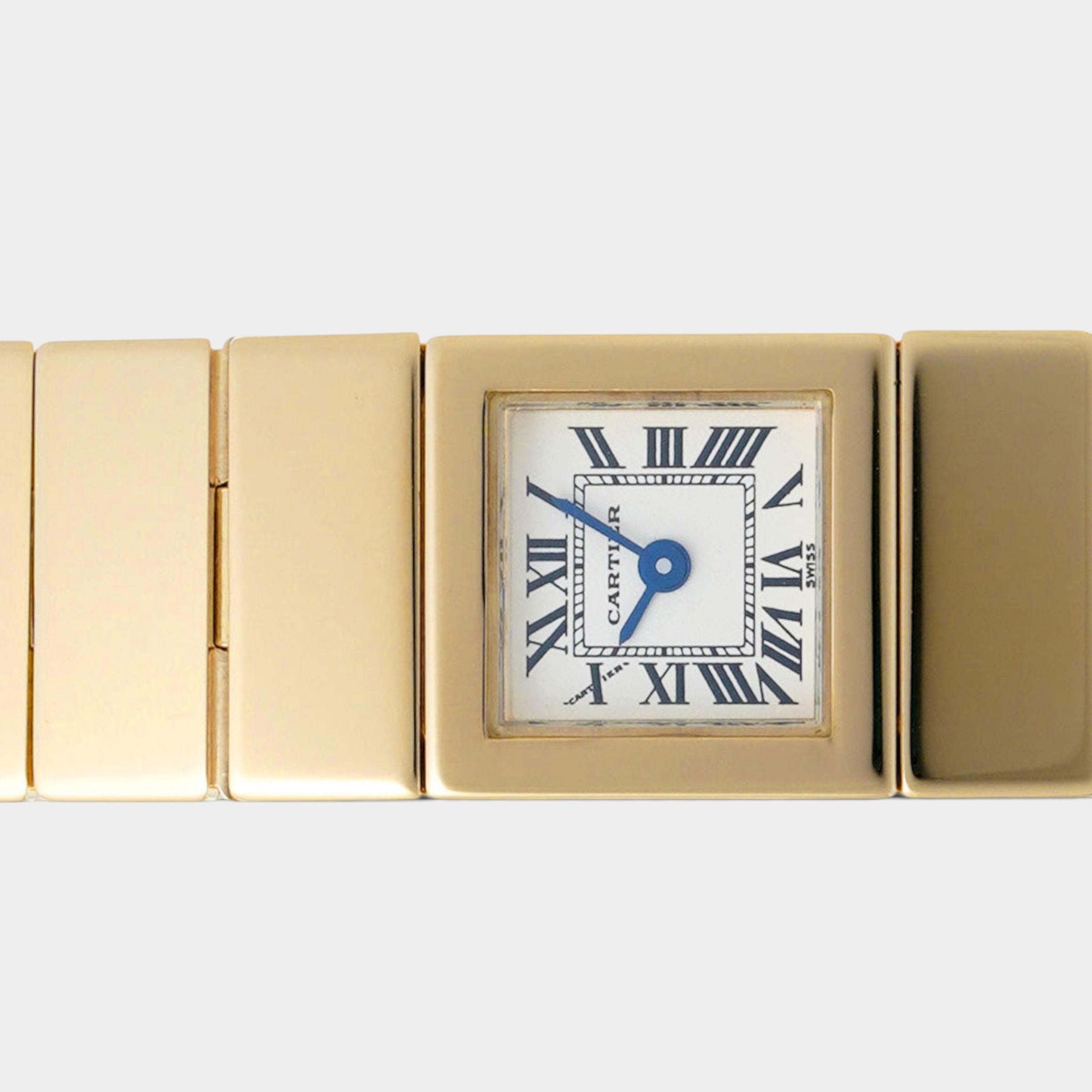 Cartier Tank Quartz / Yellow gold / Ivory / 14mm / Box / W15107K6