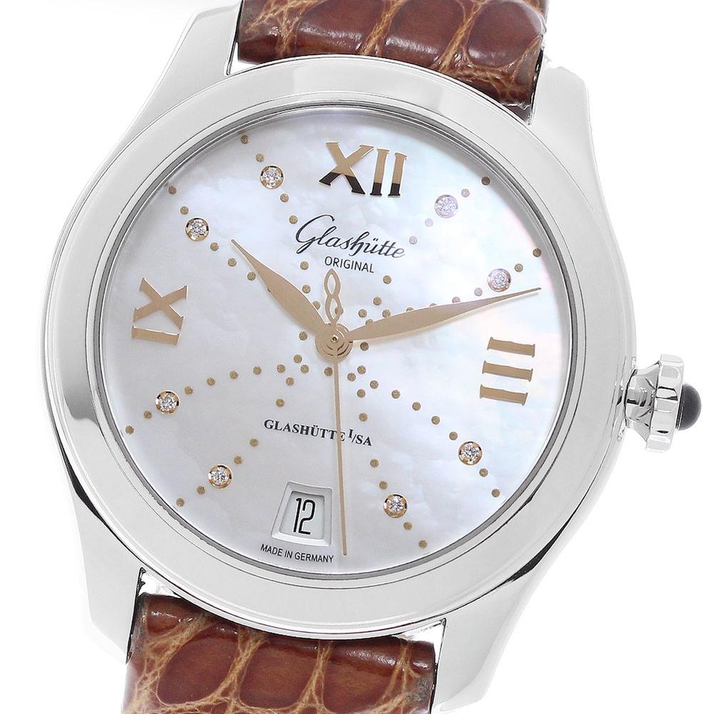 GLASHUTTE ORIGINAL グラスヒュッテ・オリジナル GLASHUTTE ORIGINAL 1-39-22-12-02-44 レディ・セレナーレ 8Pダイヤ デイト 自動巻き レディース_973383