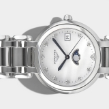 Longines PrimaLuna Quartz / Diamonds / Steel / Box&Papers / L8.116.4.87.6