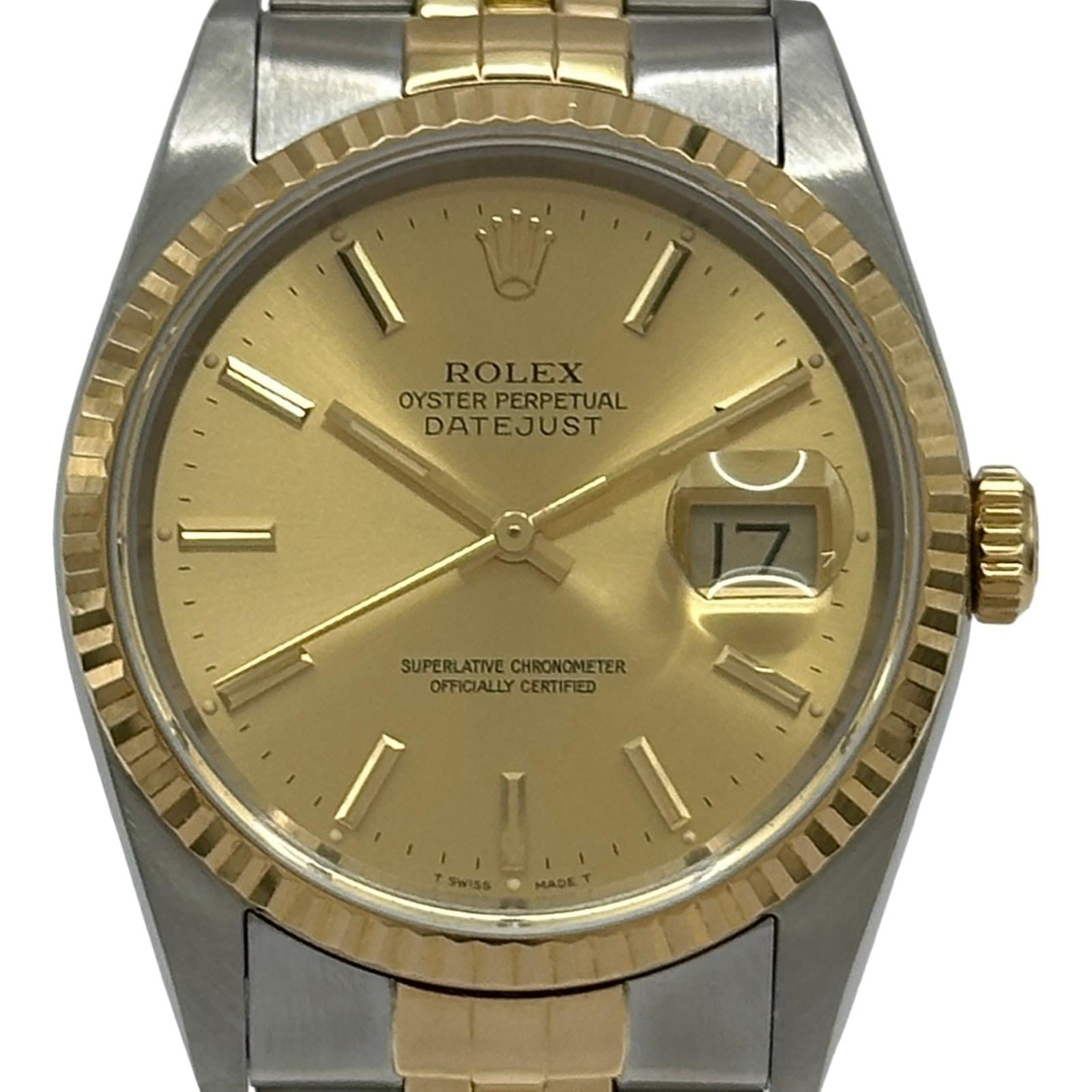 Rolex Datejust 16233 | Gold Dial Used (Very good) Men's watch/Unisex Buy in Switzerland