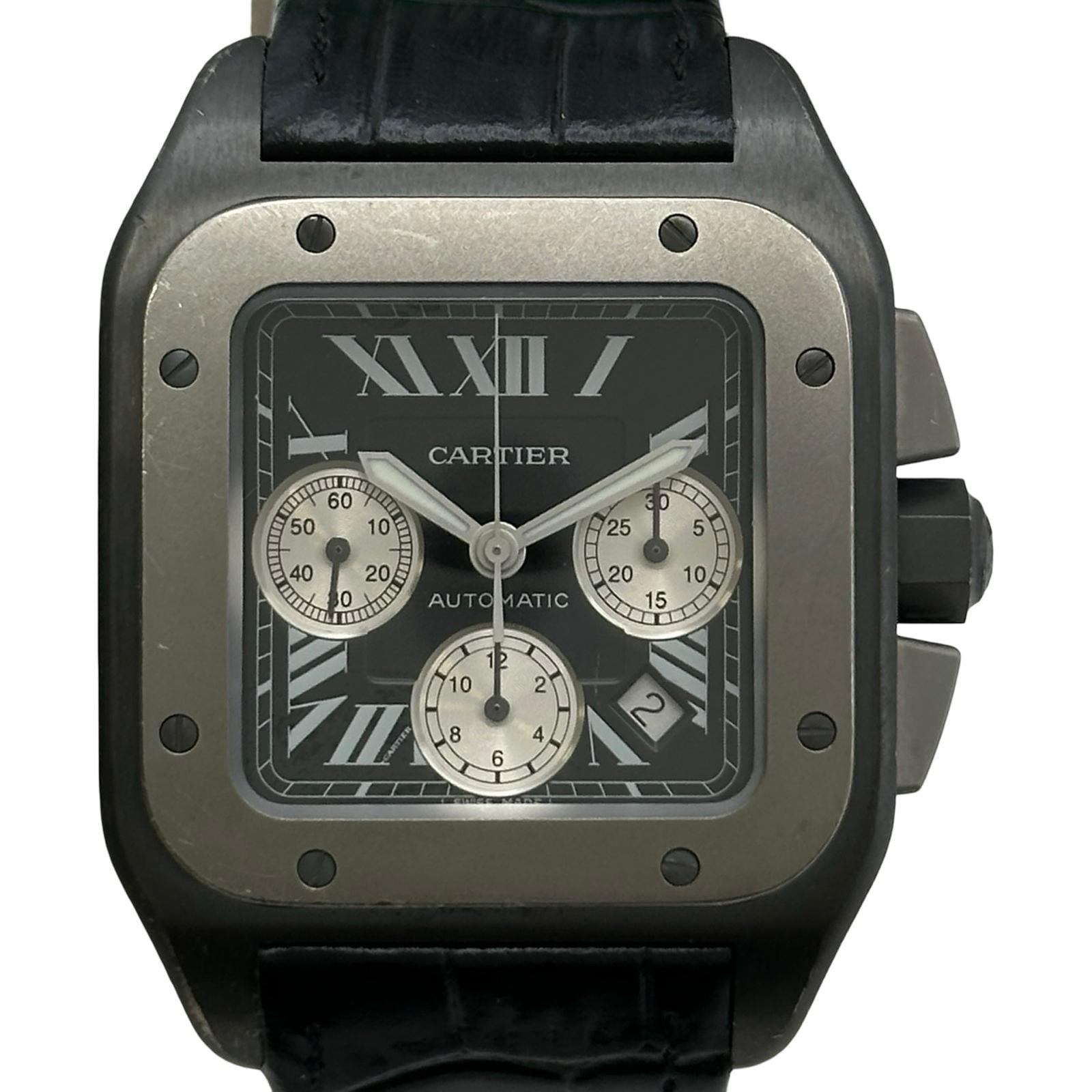 Cartier Santos 100 W2020005 | Black Dial Used (Good) Men's watch/Unisex Buy in Switzerland
