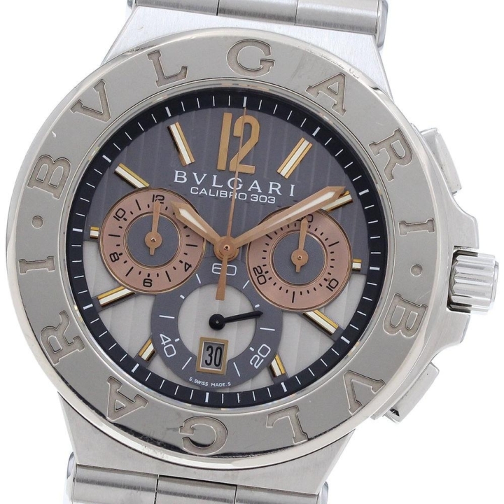 BVLGARI ブルガリ BVLGARI DG42SWGCH ディアゴノ カリブロ 303 K18WGベゼル クロノグラフ 自動巻き メンズ_966046
