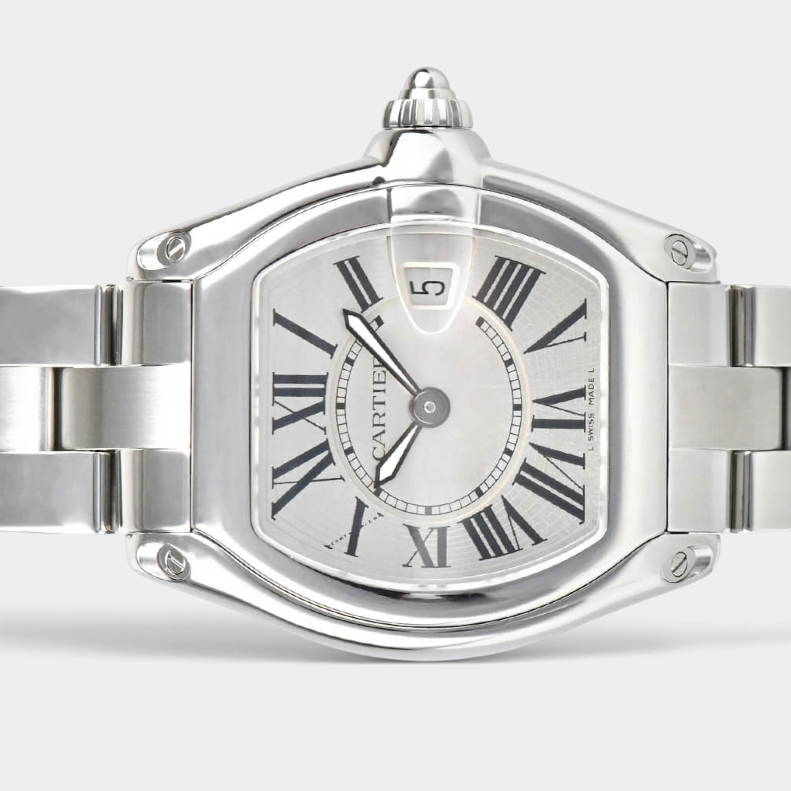 Cartier Roadster Quartz / Steel / Silver / 37×33 mm / Papers / W62016V3
