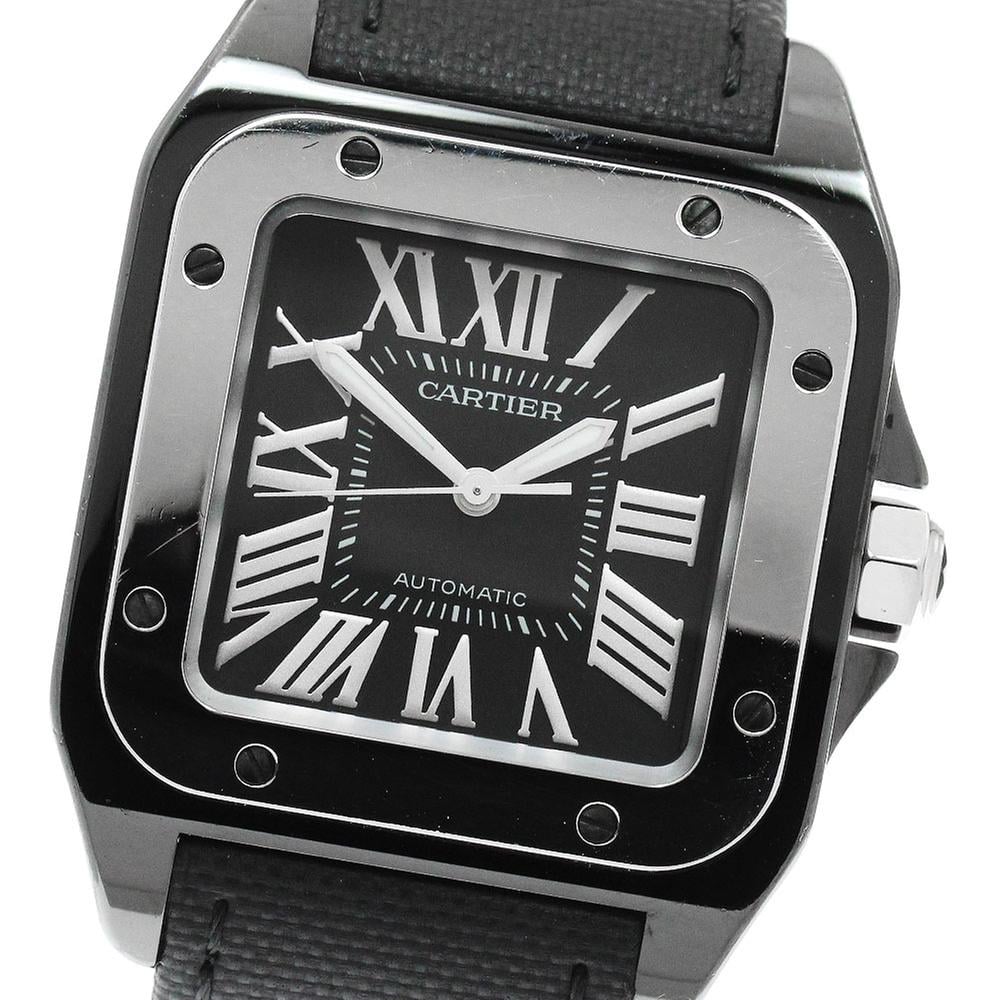 Cartier Santos 100 W2020008 | Black Dial Used (Fair) Men's watch/Unisex Buy in Switzerland
